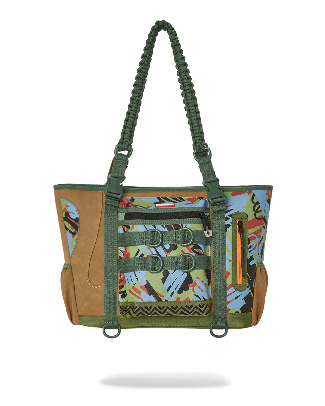 A.I. African Intelligence Cargo Tote Bag in use, showcasing its durable design and multiple cargo pockets.