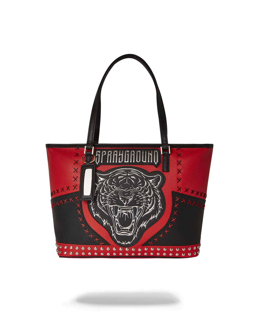 Sprayground Bronx Brawler tote bag front view with metallic detailing