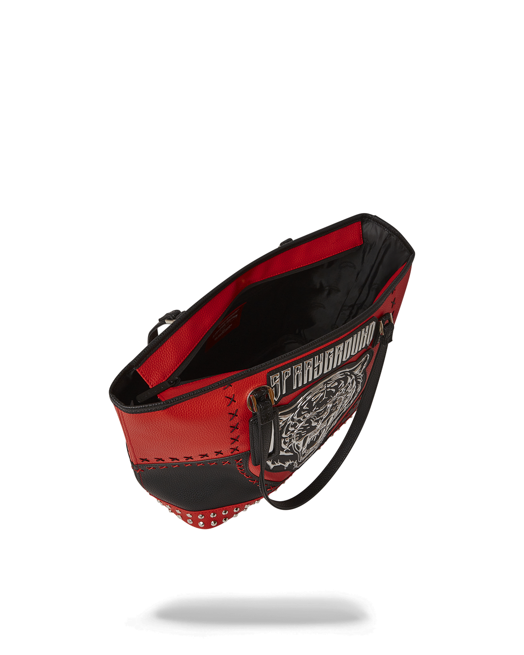 Sprayground Bronx Brawler tote bag front view with metallic detailing