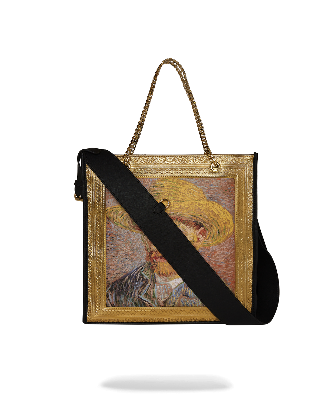 Stylish Van Gogh tote bag displayed outdoors, perfect for art lovers.
