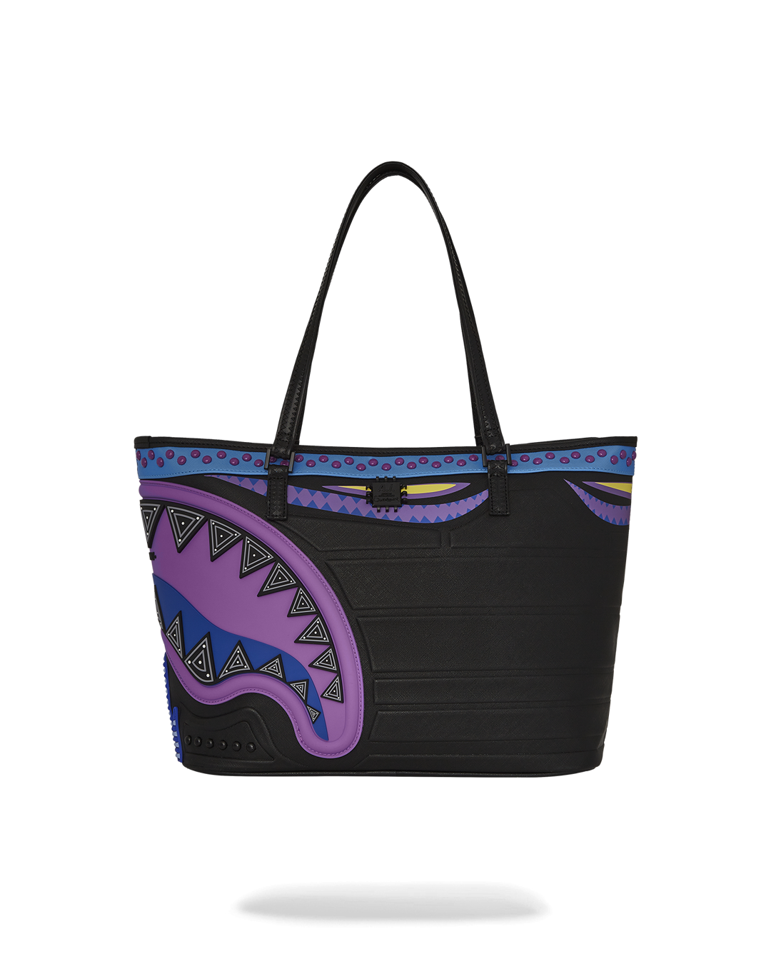 Interior shot of the tote with large organizer pocket and spacious design