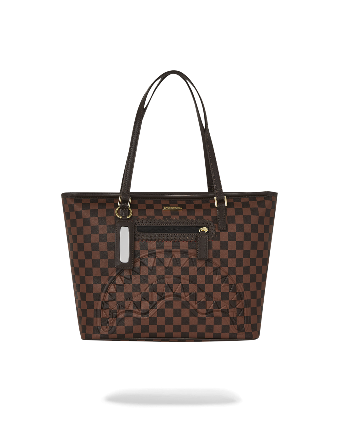 Front view of the Parisian Chic faux leather tote bag in a stylish setting.