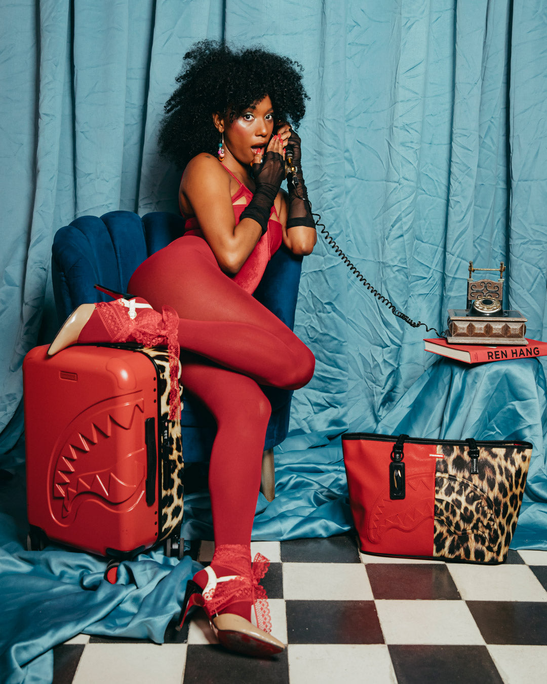 Sprayground Miles Per Hour tote bag being used as a shoulder bag