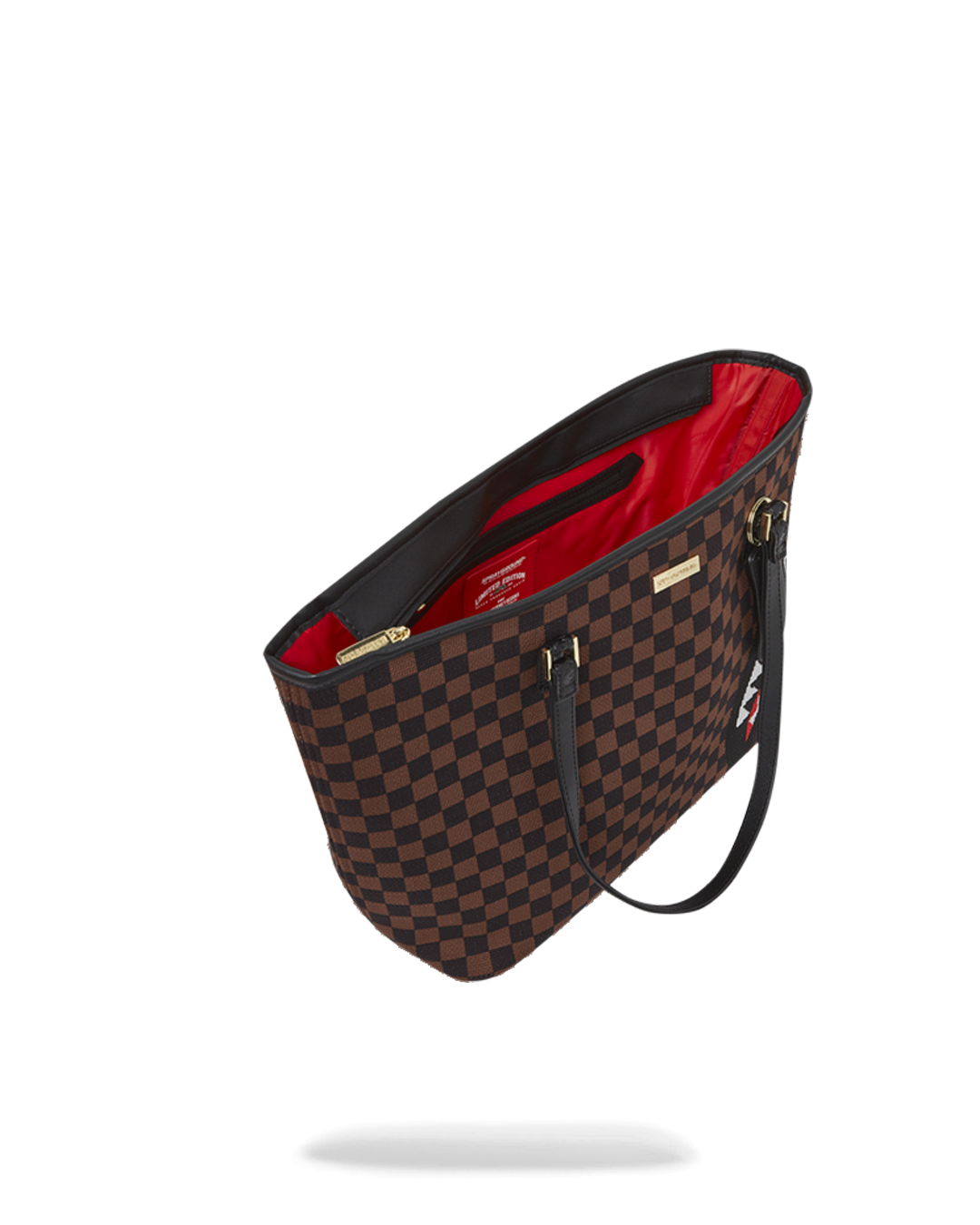 Sprayground Sharks in Paris Tote Bag, interior view, showing the large organizer pocket.