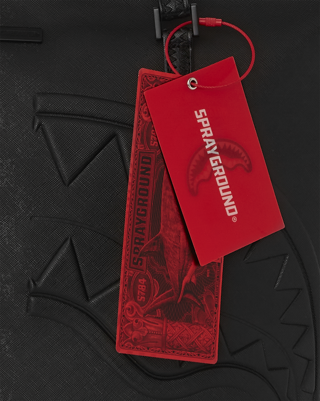 Front view of the vibrant Sprayground water-resistant tote bag.