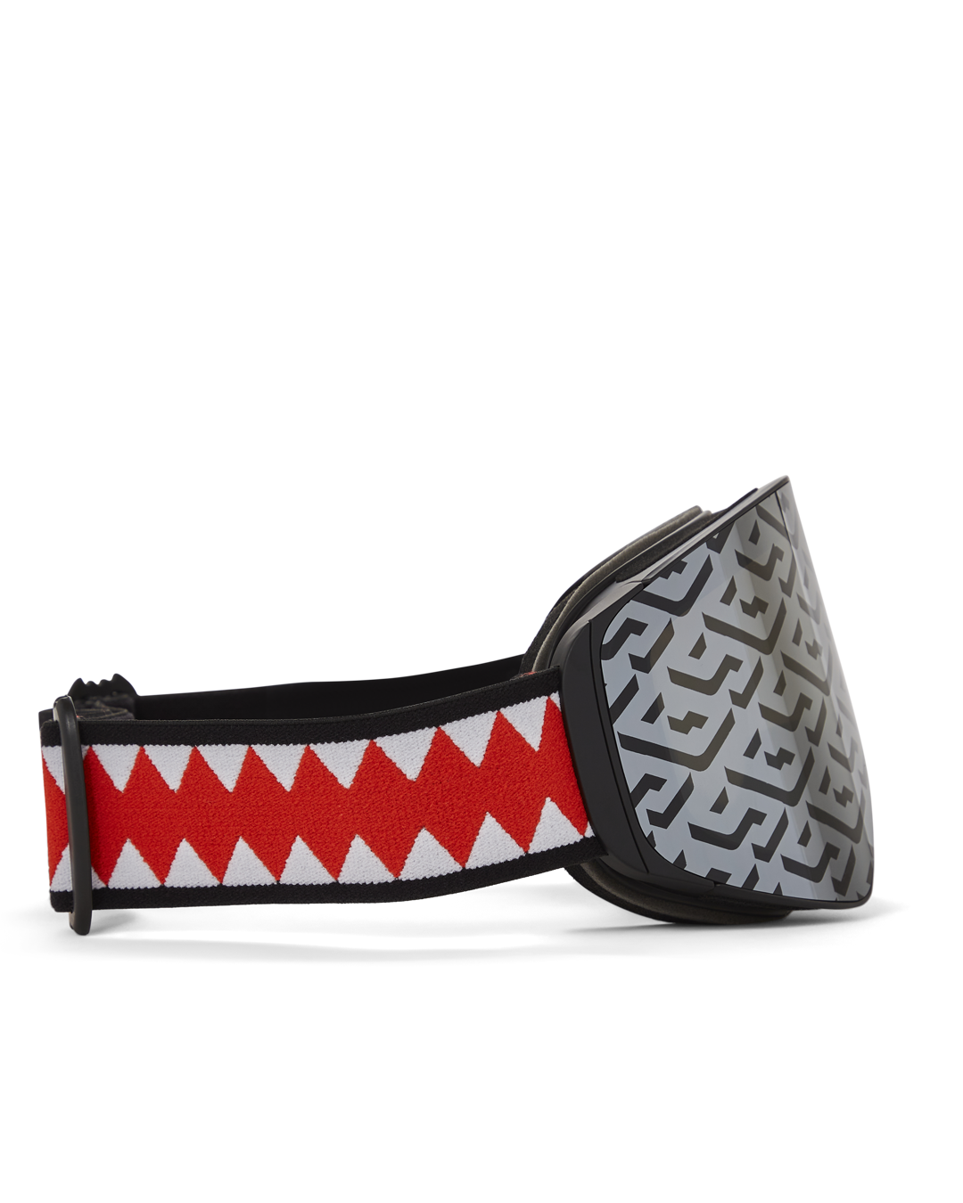 Goggles stored in hardshell case with accessories laid out