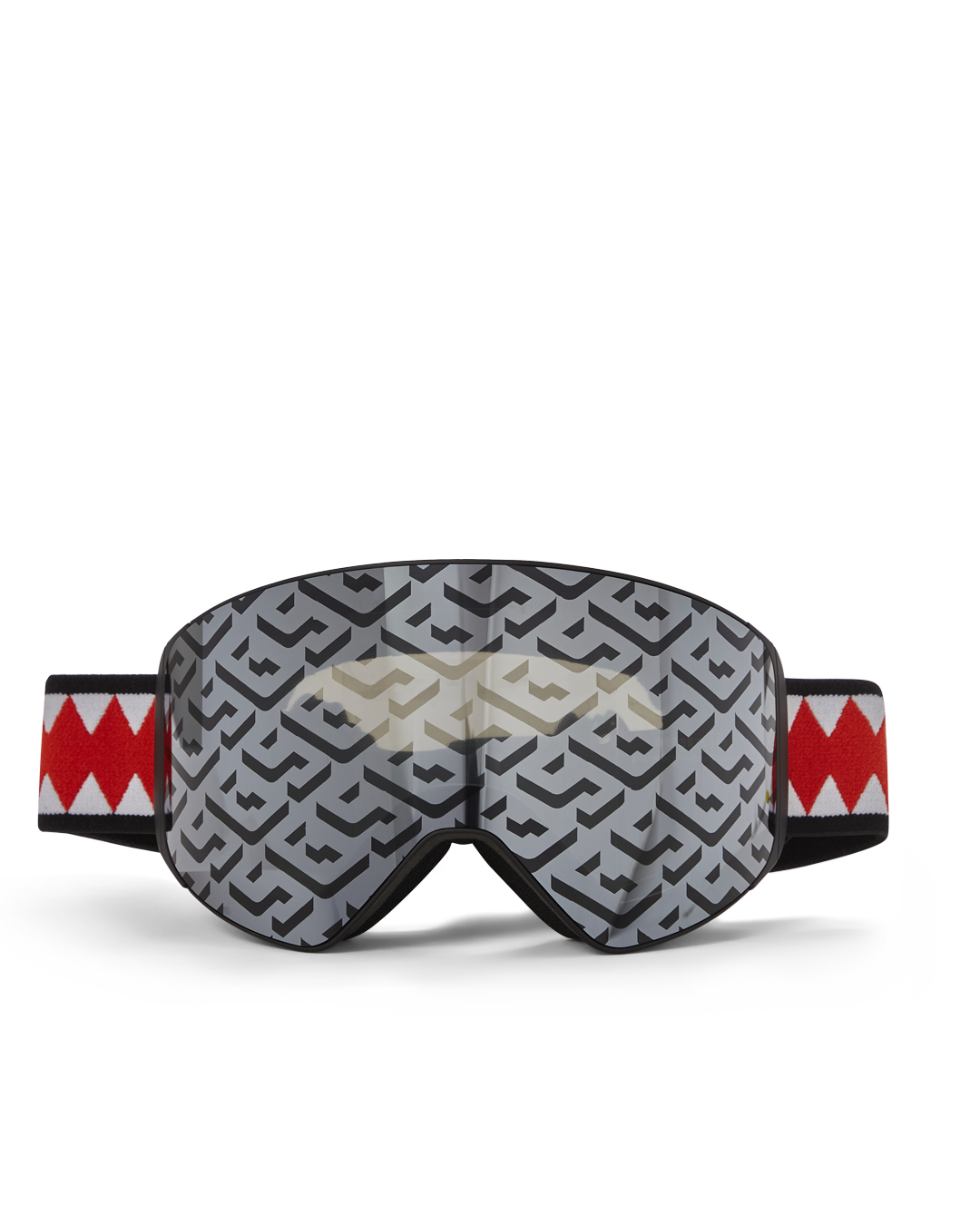 Arctic-Pro ski goggles with gold lens, modeled on mountain slope