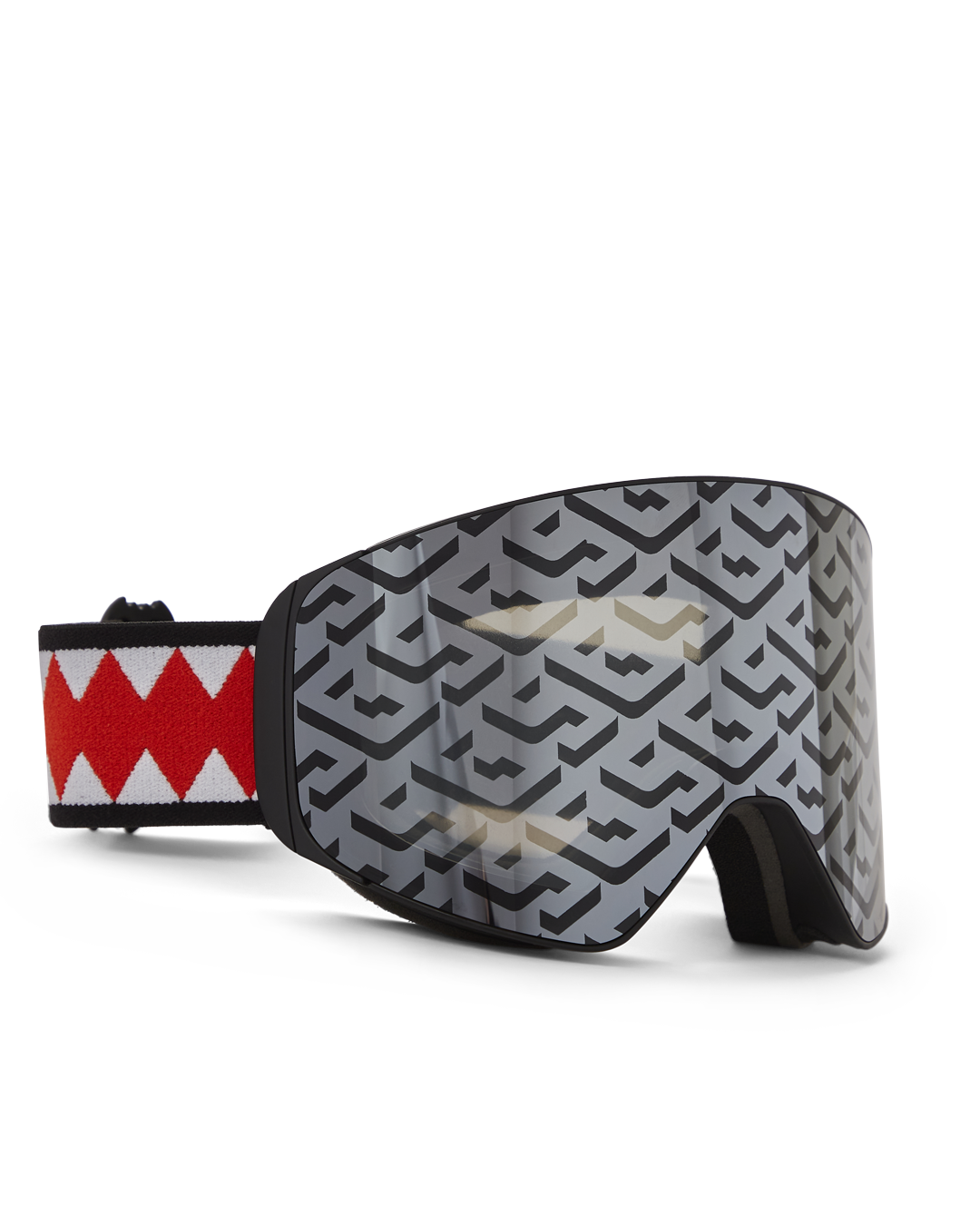 Arctic-Pro ski goggles with gold lens, modeled on mountain slope