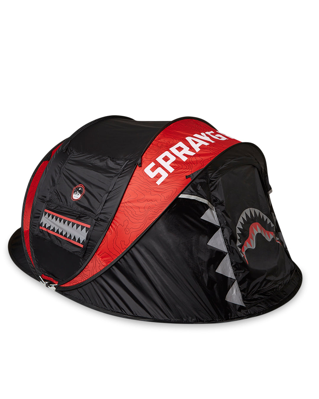 Folded easy setup tent packed in zip carry bag on gravel path