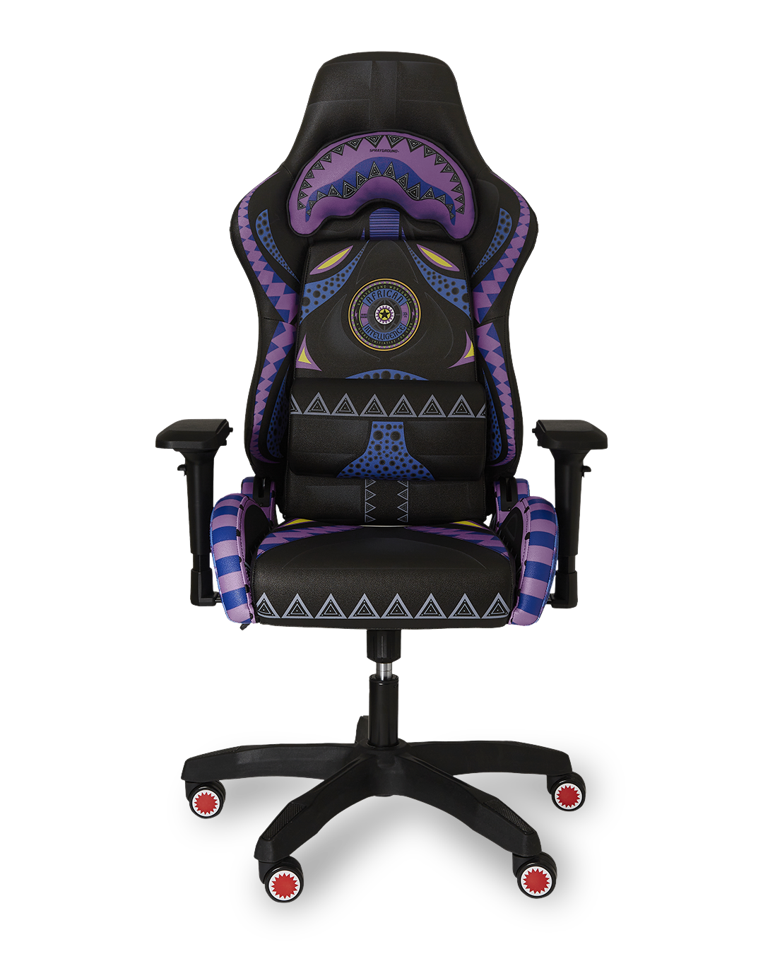 Side view of the ergonomic gaming chair with adjustable armrests and lumbar support