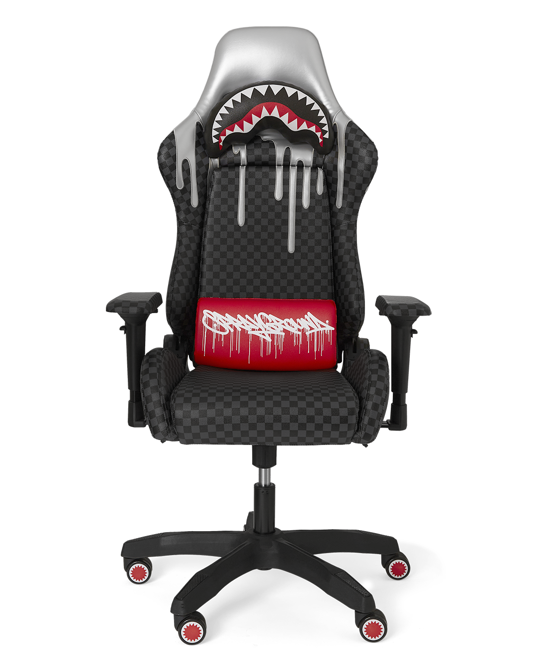 Ghost Drip Shark gaming chair at 45-degree angle showing lumbar cushion