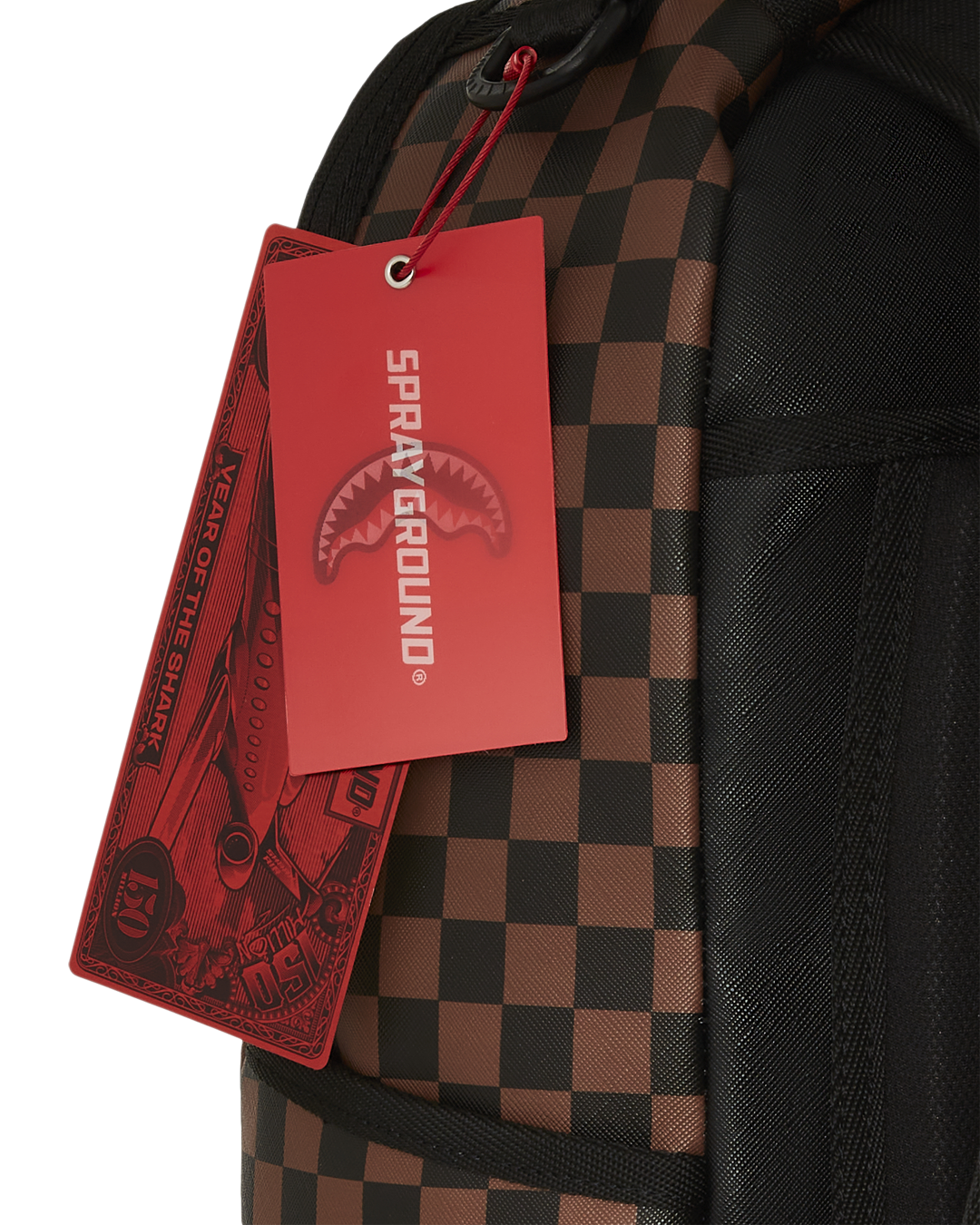Front view of DLXSV faux leather backpack showcasing its sleek design.