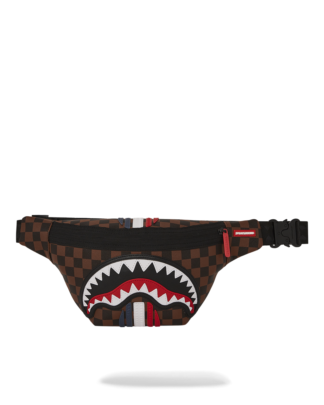 SHARKS IN PARIS waist bag worn crossbody with urban backdrop