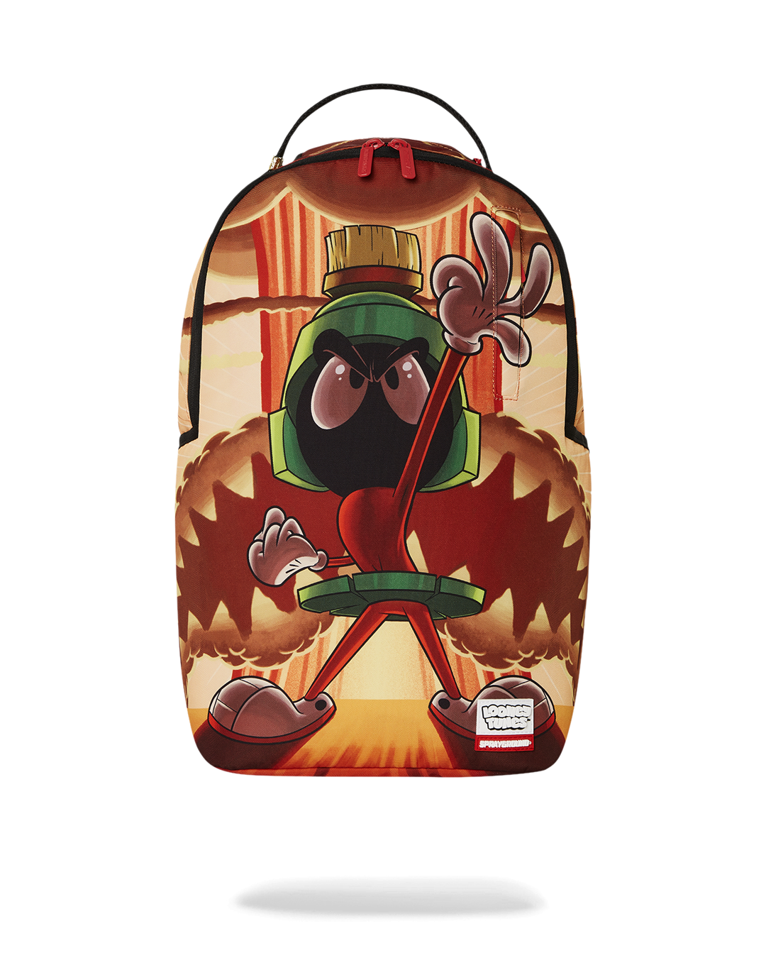 Marvin the Martian backpack showing ergonomic back padding and adjustable straps.