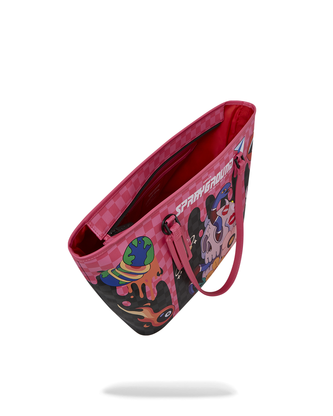 Spacious interior of tote bag with organizer pocket for essentials