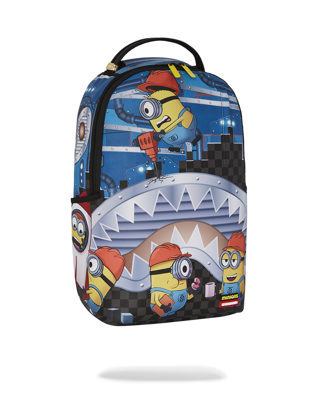 Side view of the builders backpack with ergonomic mesh back padding and adjustable straps.