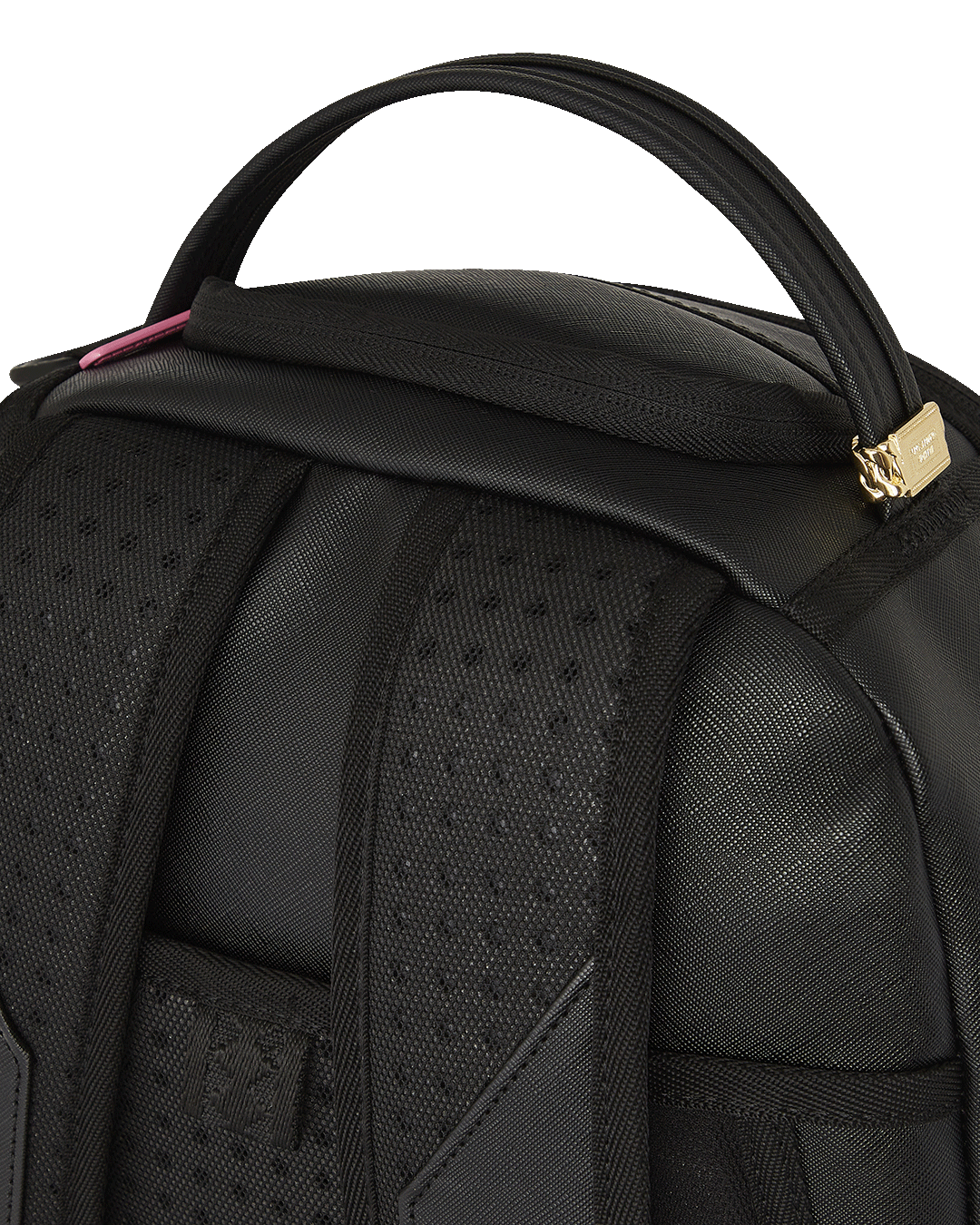 Backpack being worn with adjustable straps and ergonomic mesh back padding
