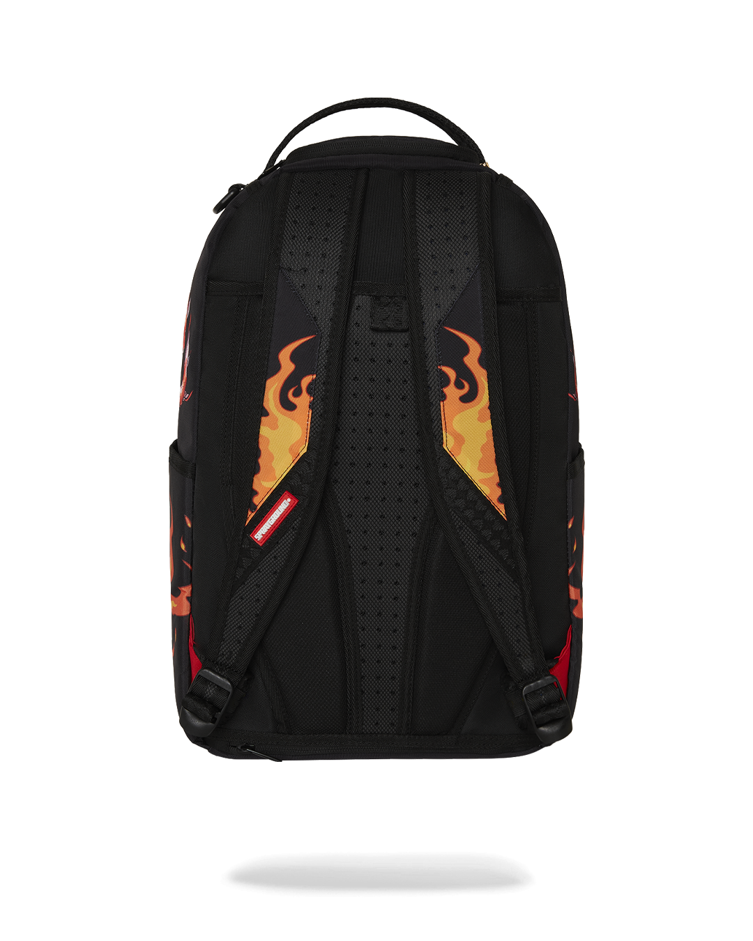 Front view of the leather laptop backpack showcasing stylish design and gold zippers.