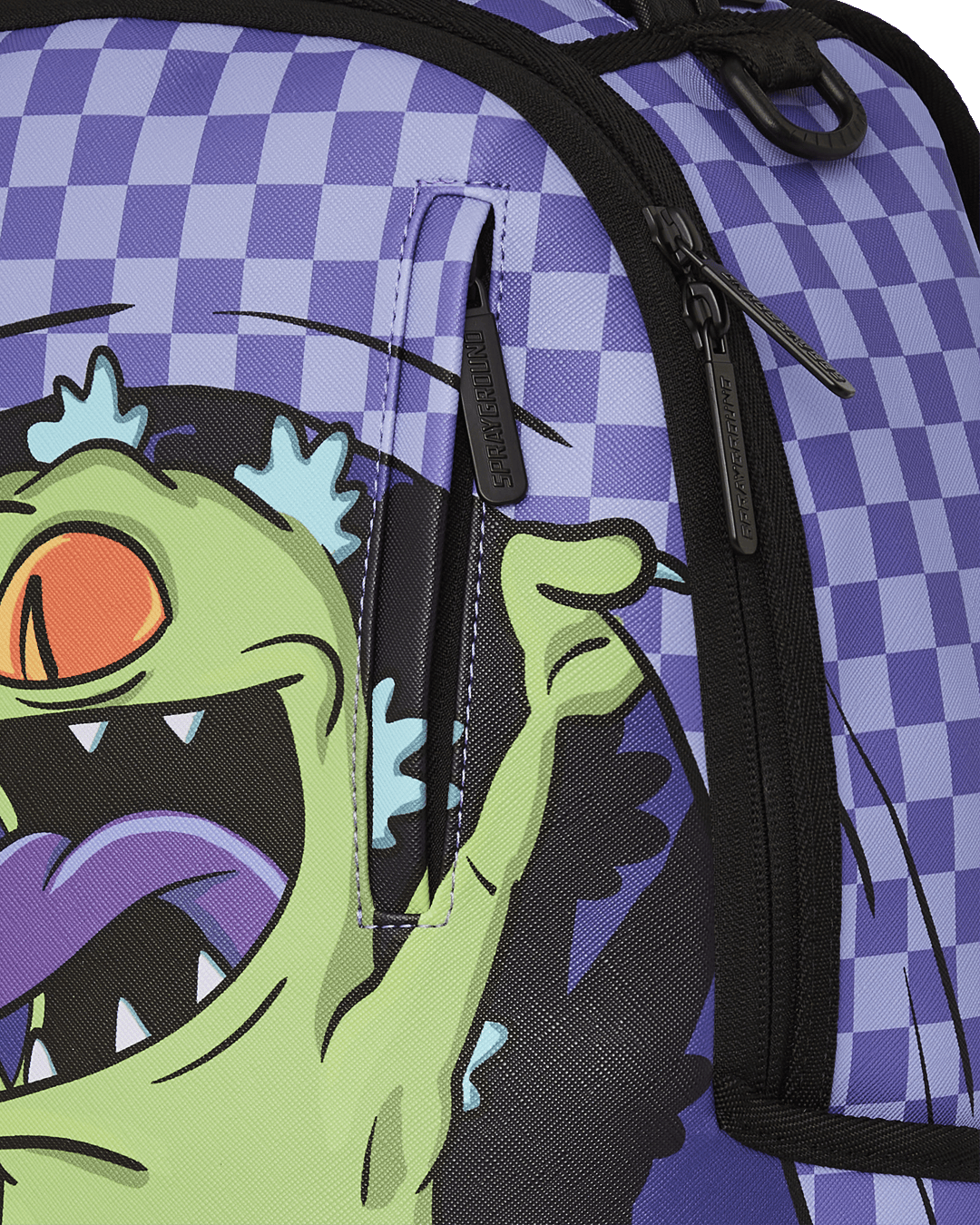 Open backpack showing interior laptop sleeve and sunglass compartment.