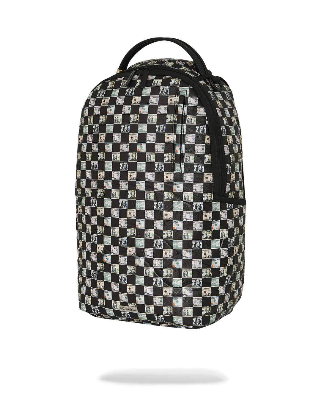 Close-up of the backpacks interior, highlighting the separate velour laptop compartment and mesh organizer pocket.