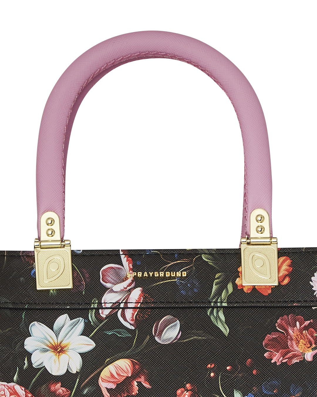 Cross-body strap attached to the printed tote bag for versatile wear