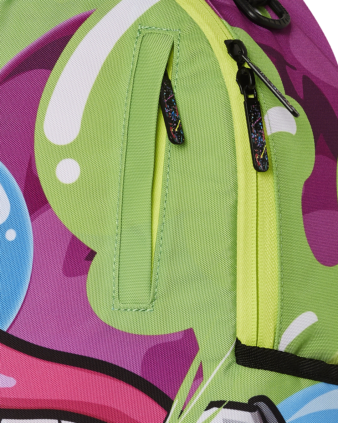 Gummy Spray DLXR backpack with ergonomic mesh back padding and gold zippers, perfect for travel