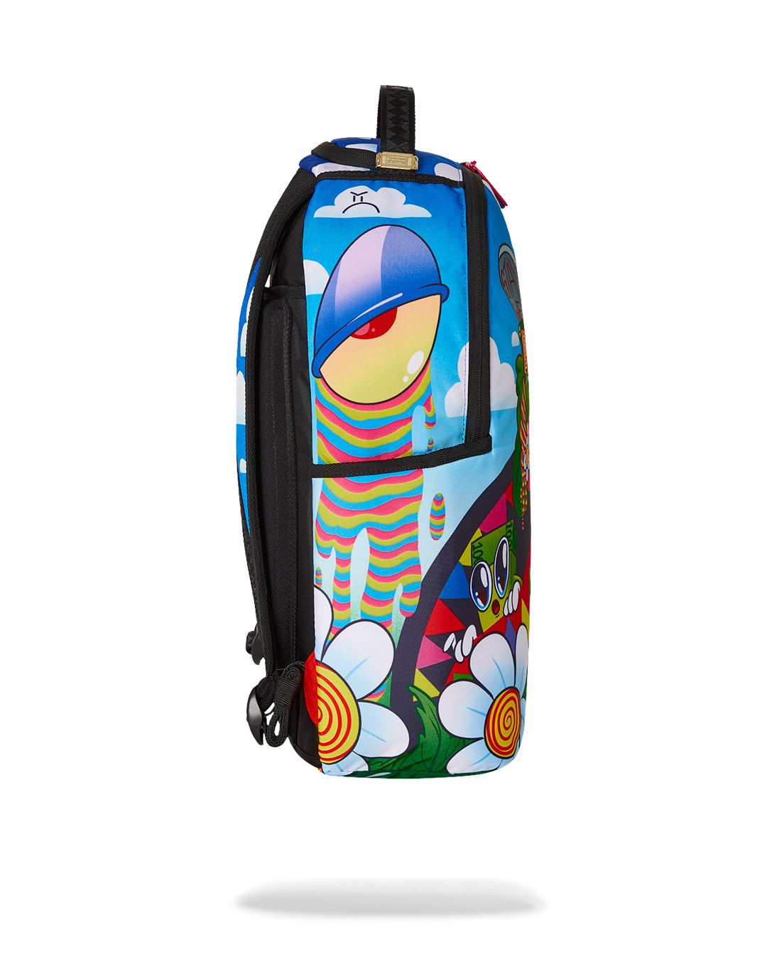 Interior view of the Bloom Bear Backpack showing the separate laptop compartment.