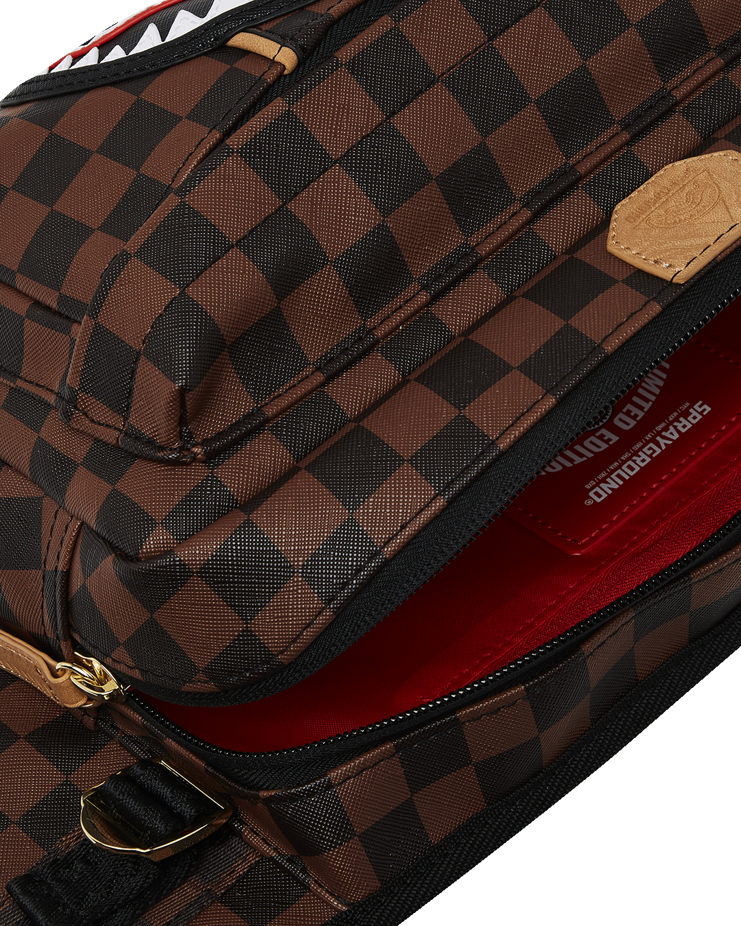 Front view of the cargo crossbody bag with adjustable strap and multiple pockets