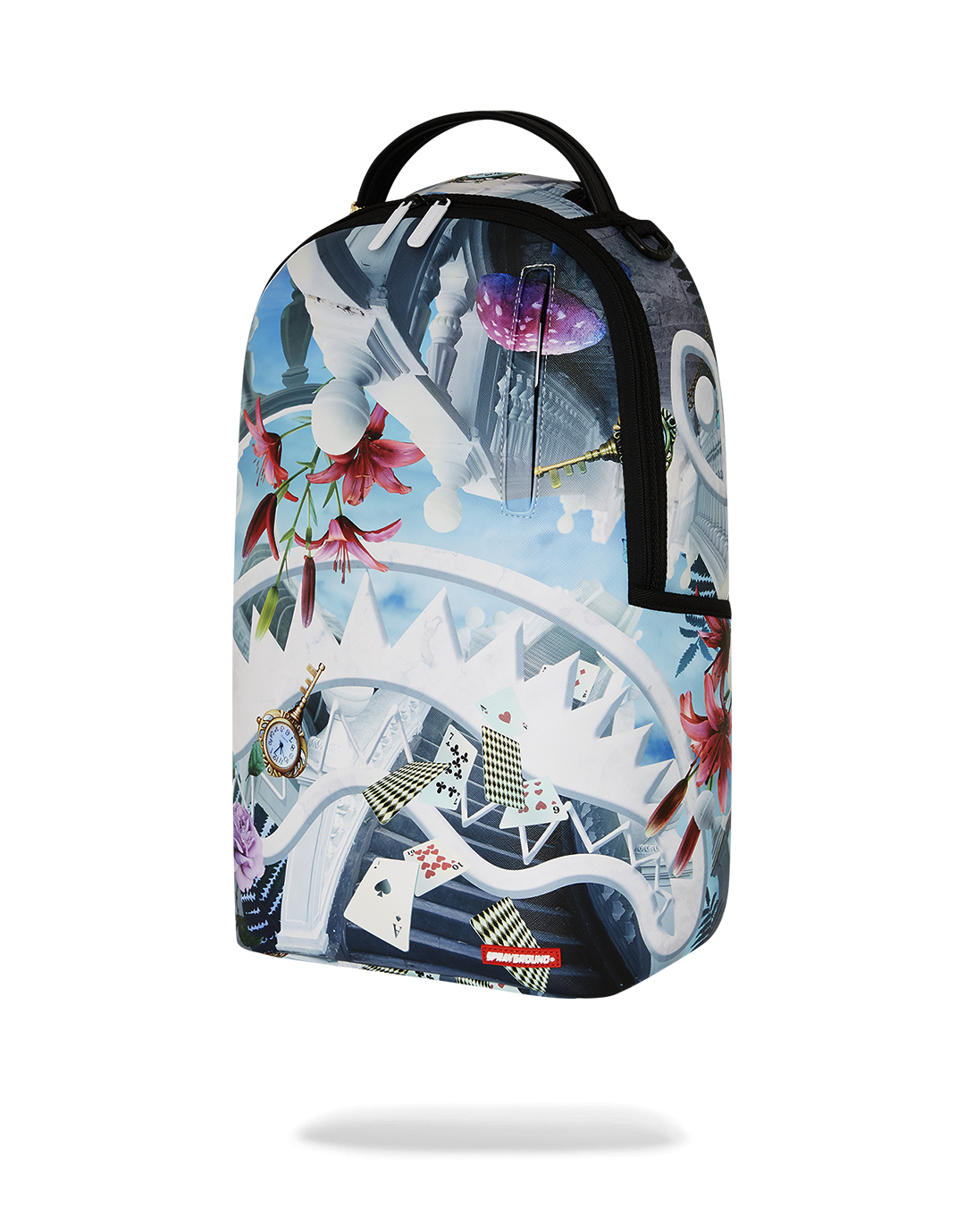 Faux leather backpack with gold zippers and front pocket, ideal for women on the go