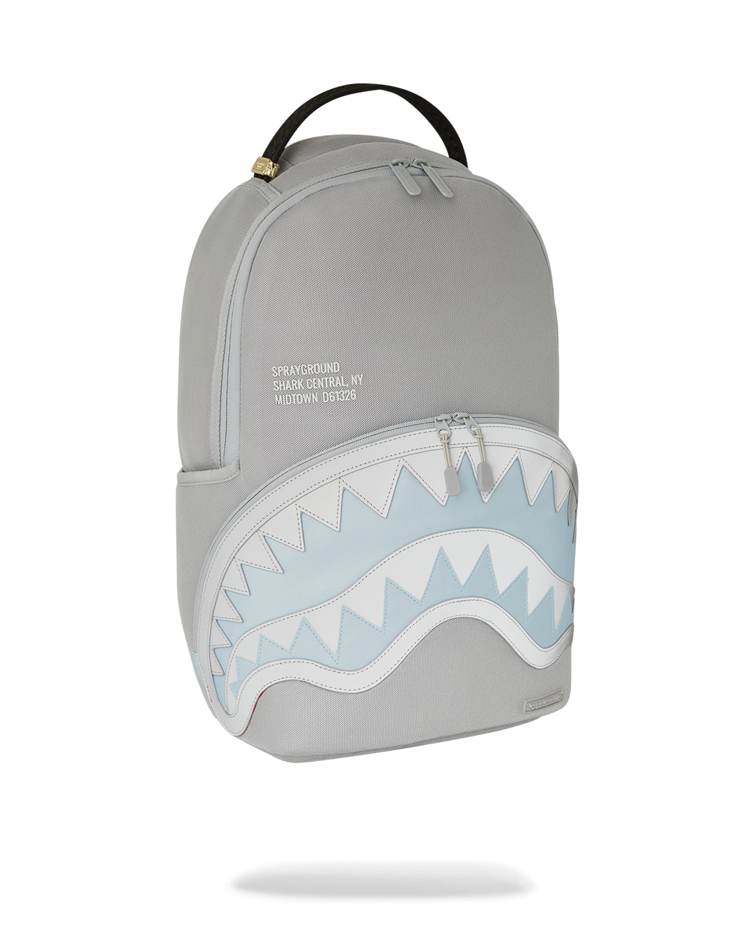 Front view of the stylish mesh backpack with reflective nylon accents and multiple compartments