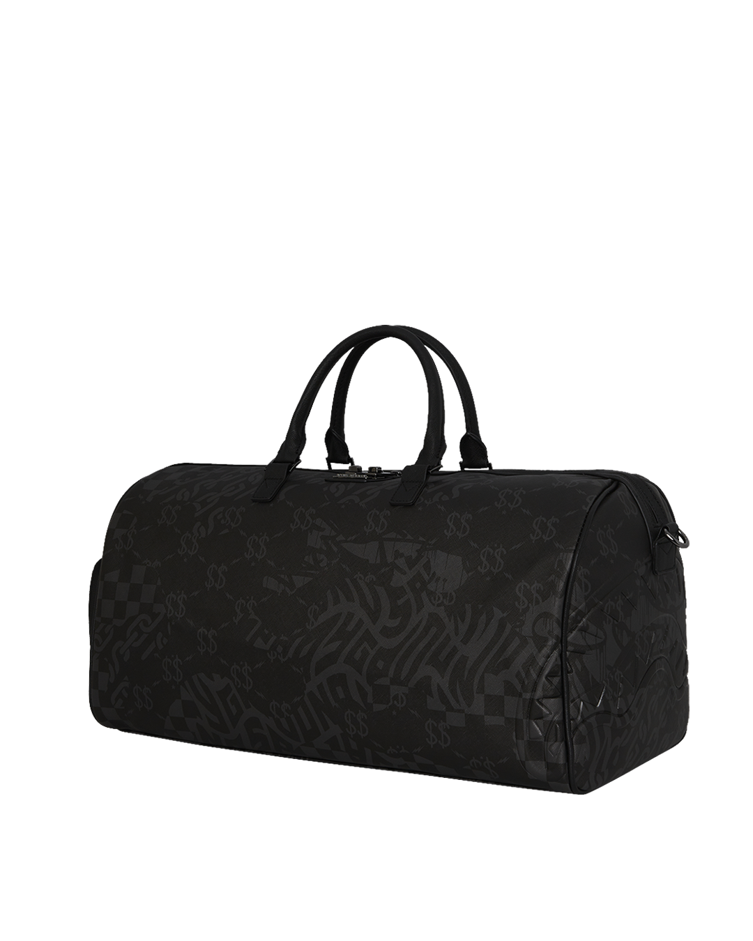 Emperor faux leather duffle bag held by traveler in airport setting