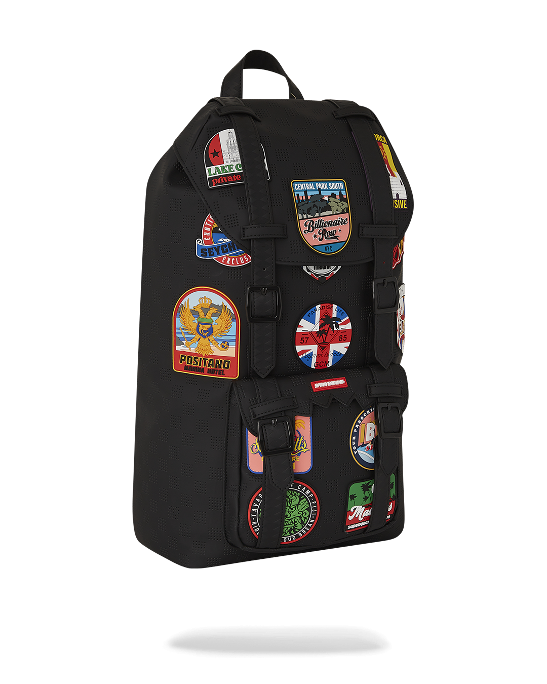 Billionaire Hills backpack displayed against a scenic travel backdrop.