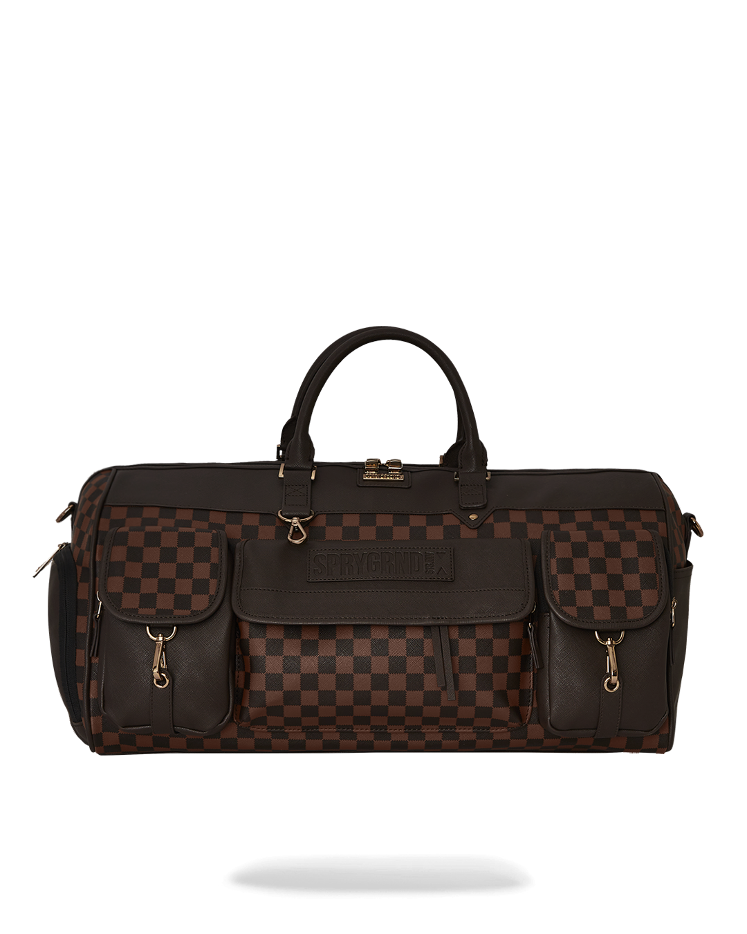 Tactical cargo duffle bag showcasing multiple pockets and adjustable straps