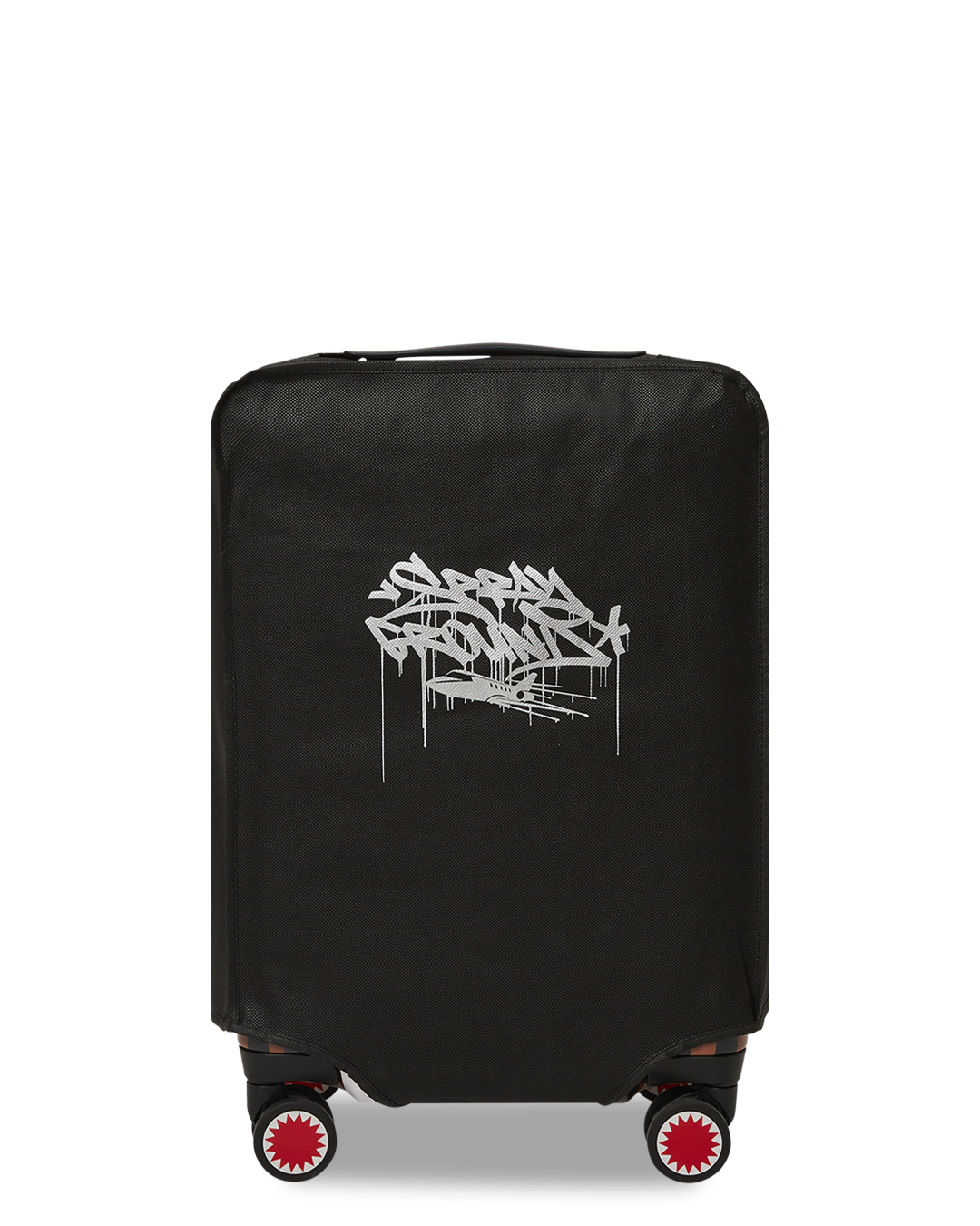 Interior view of carry-on luggage hard shell featuring organizational pockets