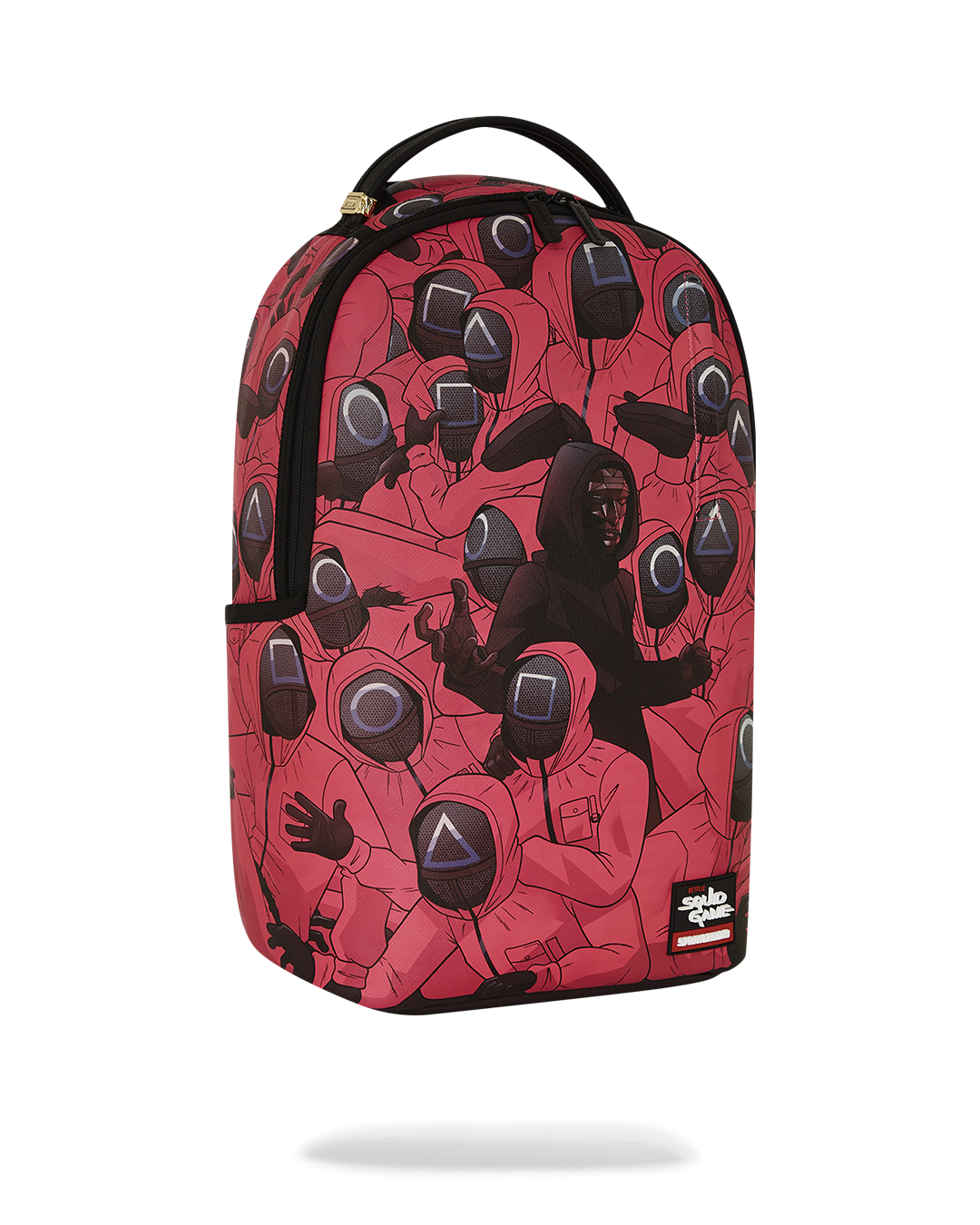 Sprayground Squid Game backpacks interior featuring velour laptop compartment and mesh organizer pocket