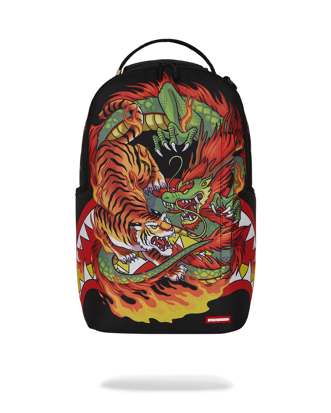 Front view of the leather laptop backpack showcasing stylish design and gold zippers.