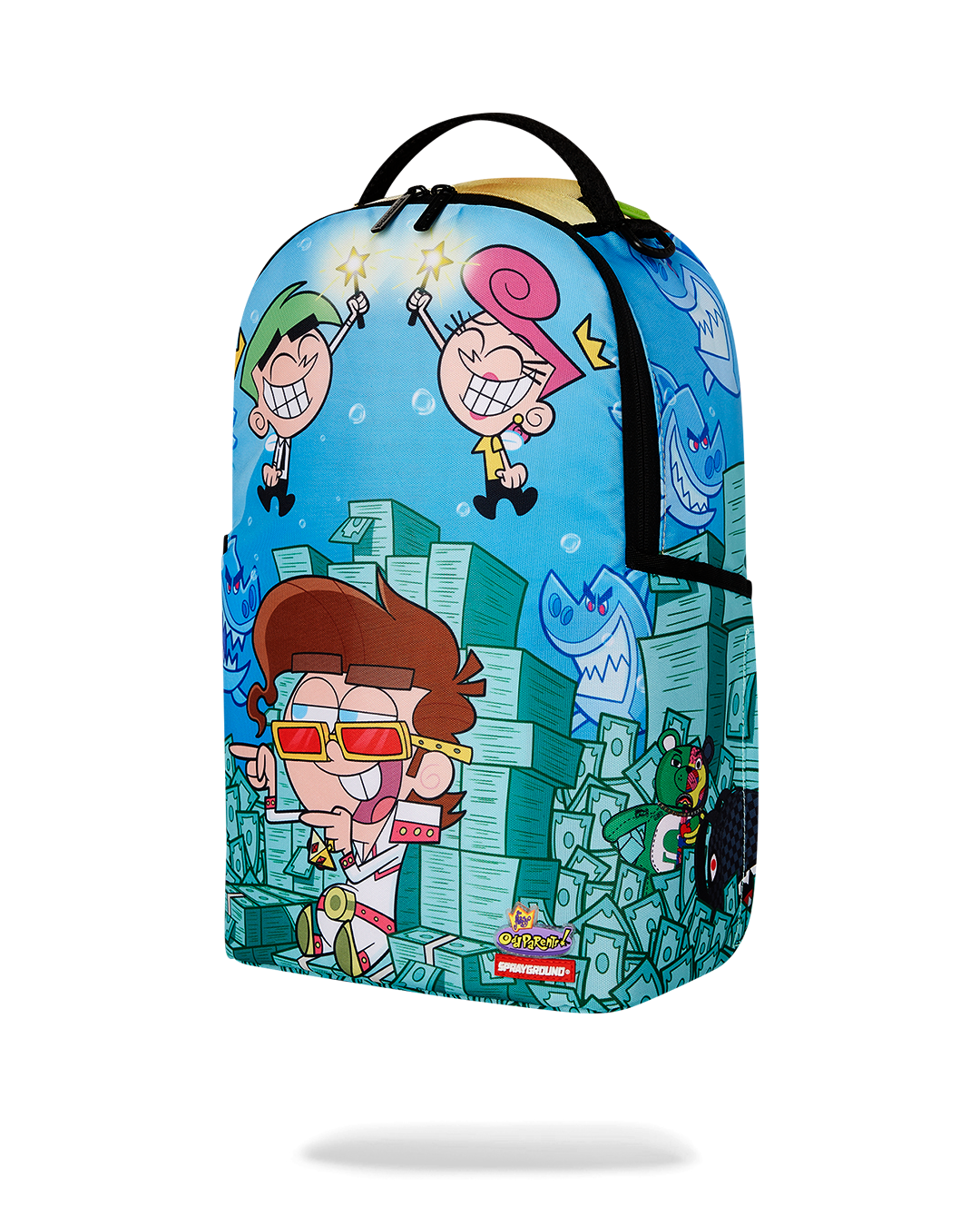 Side angle of the Timmy Takeover Backpack with adjustable straps and ergonomic padding.