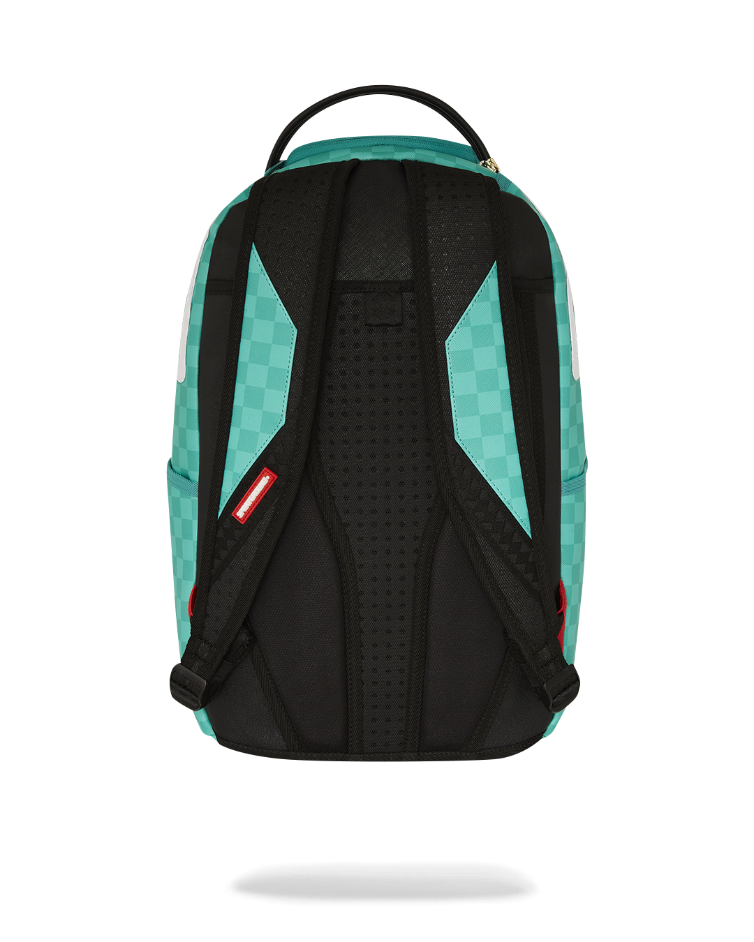 Sharkmouth jumpsuit backpack showcasing front and side pockets, perfect for travel.