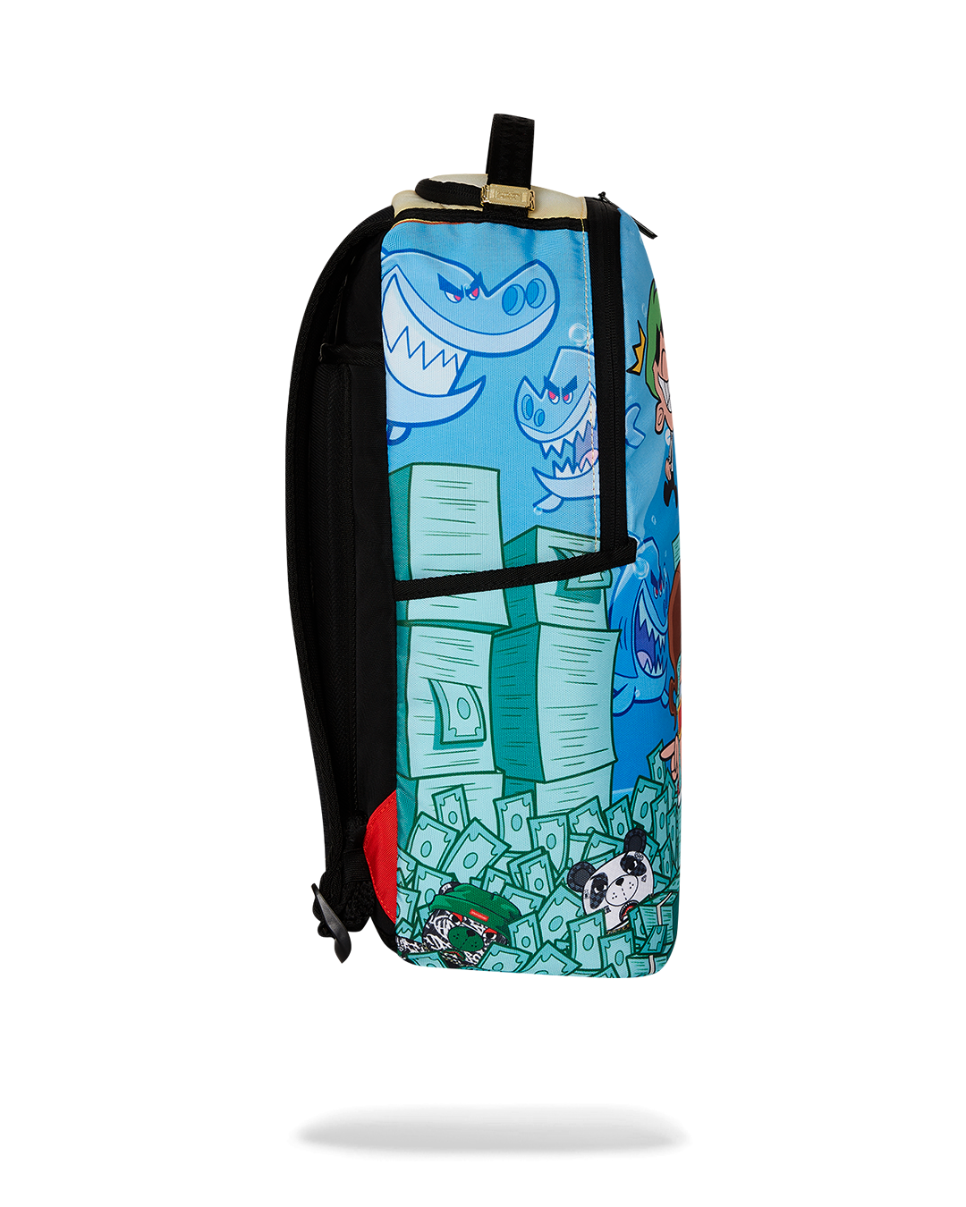 Interior view displaying the laptop compartment and mesh organizer of the Timmy Takeover Backpack.