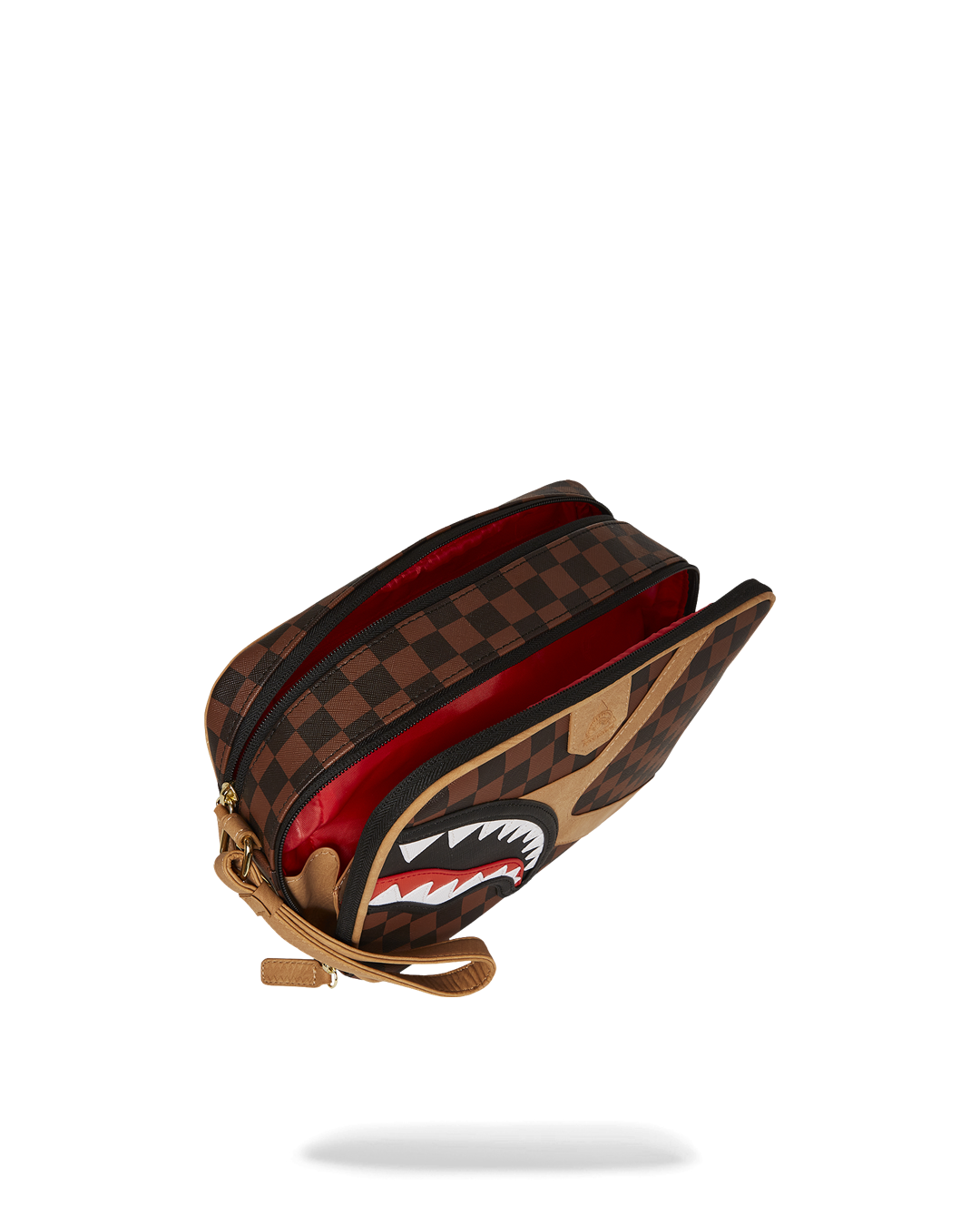 Leather crossbody bag with front shark pocket