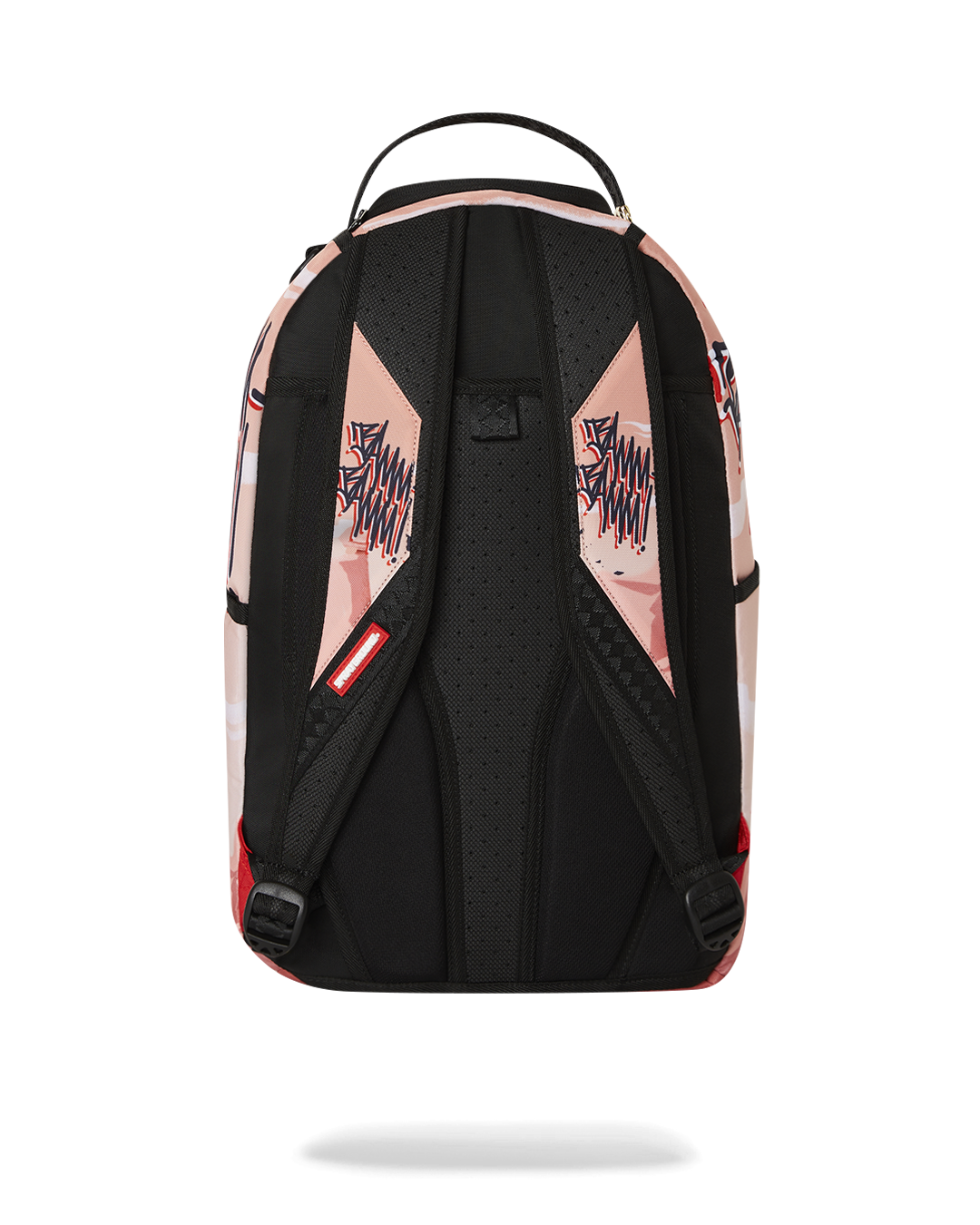 Bamm Bamm Flintstones Sprayground pink backpack with front zipper pocket and side pockets