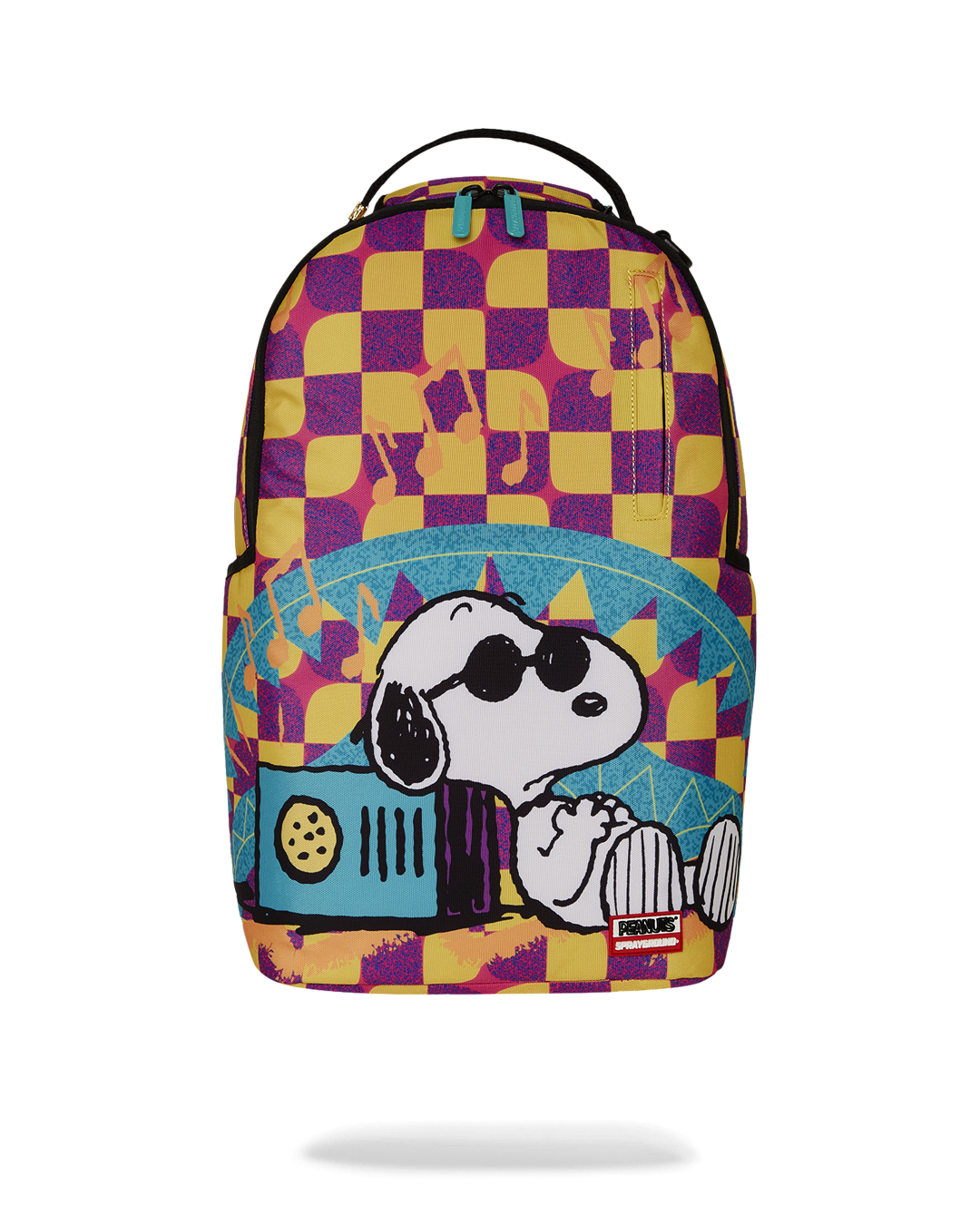 Front angle of ergonomic backpack with padded straps and zipper compartments