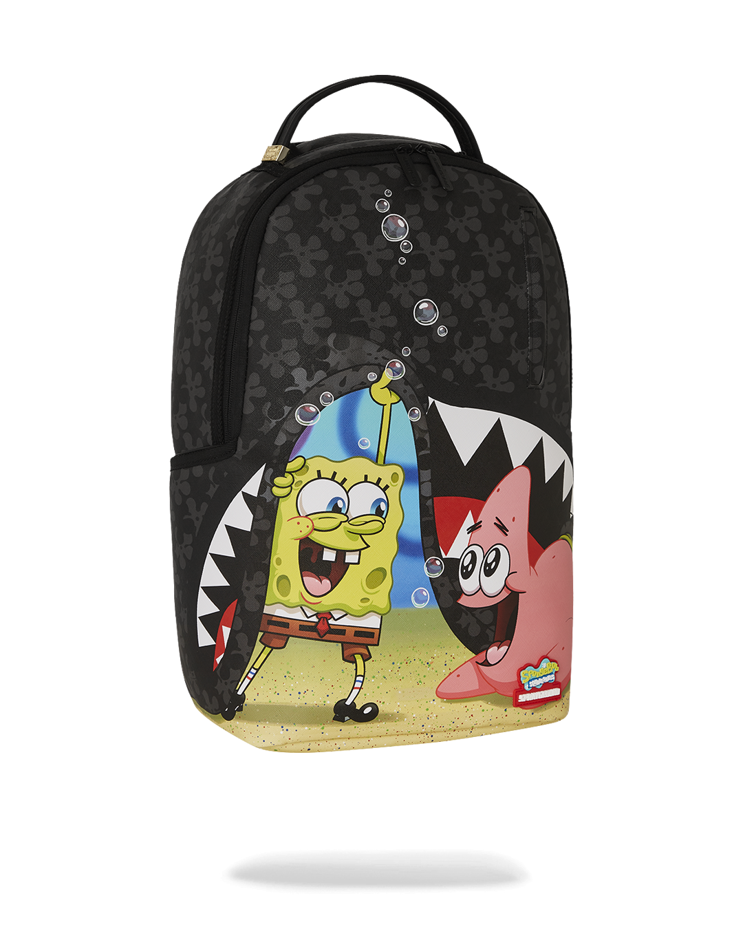 Adjustable straps of the SpongeBob designer backpack in ergonomic design.