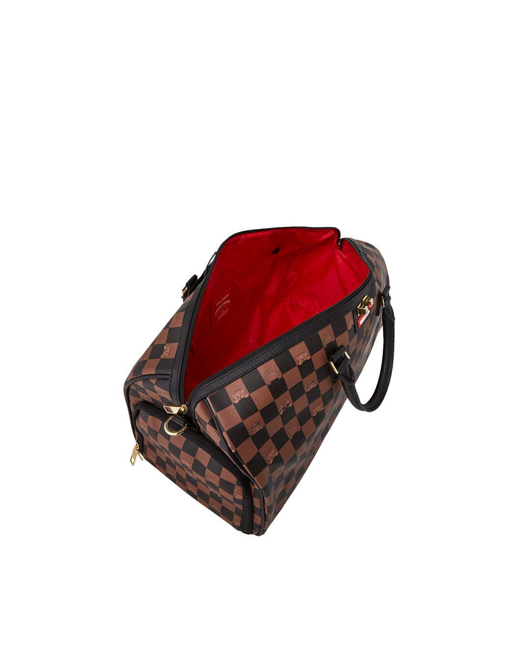 Lifestyle image featuring the duffle on city pavement, styled for womens travel