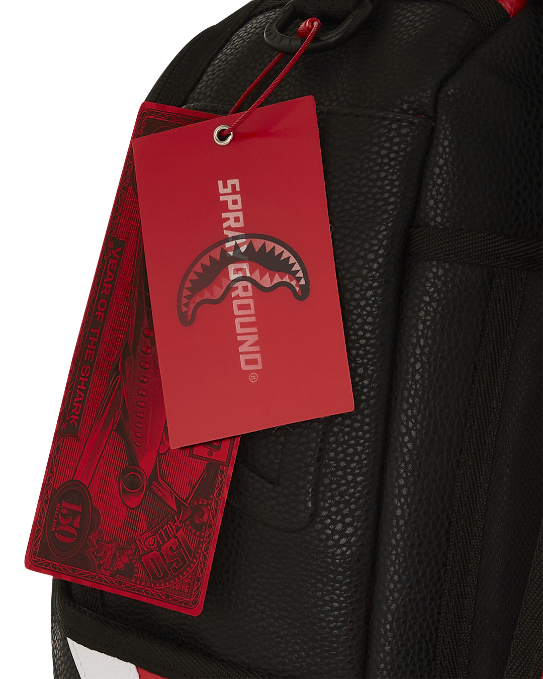 Front view of the Legacy Racer Faux Leather Backpack showcasing its sleek design.