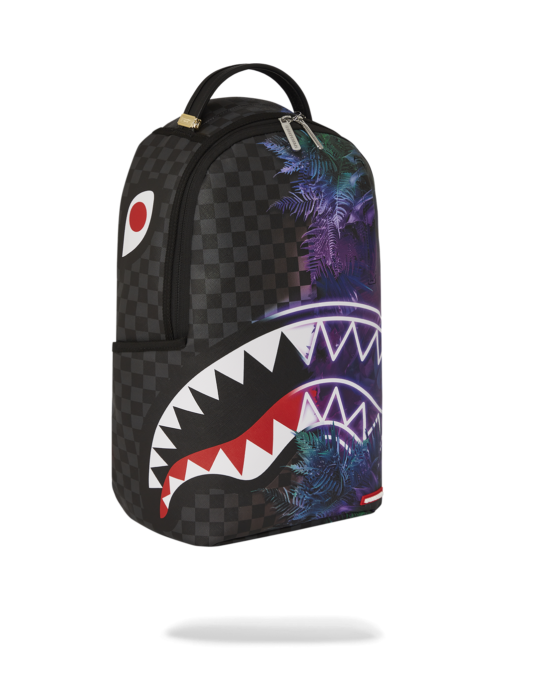 Back view of the stylish faux leather backpack with adjustable straps.