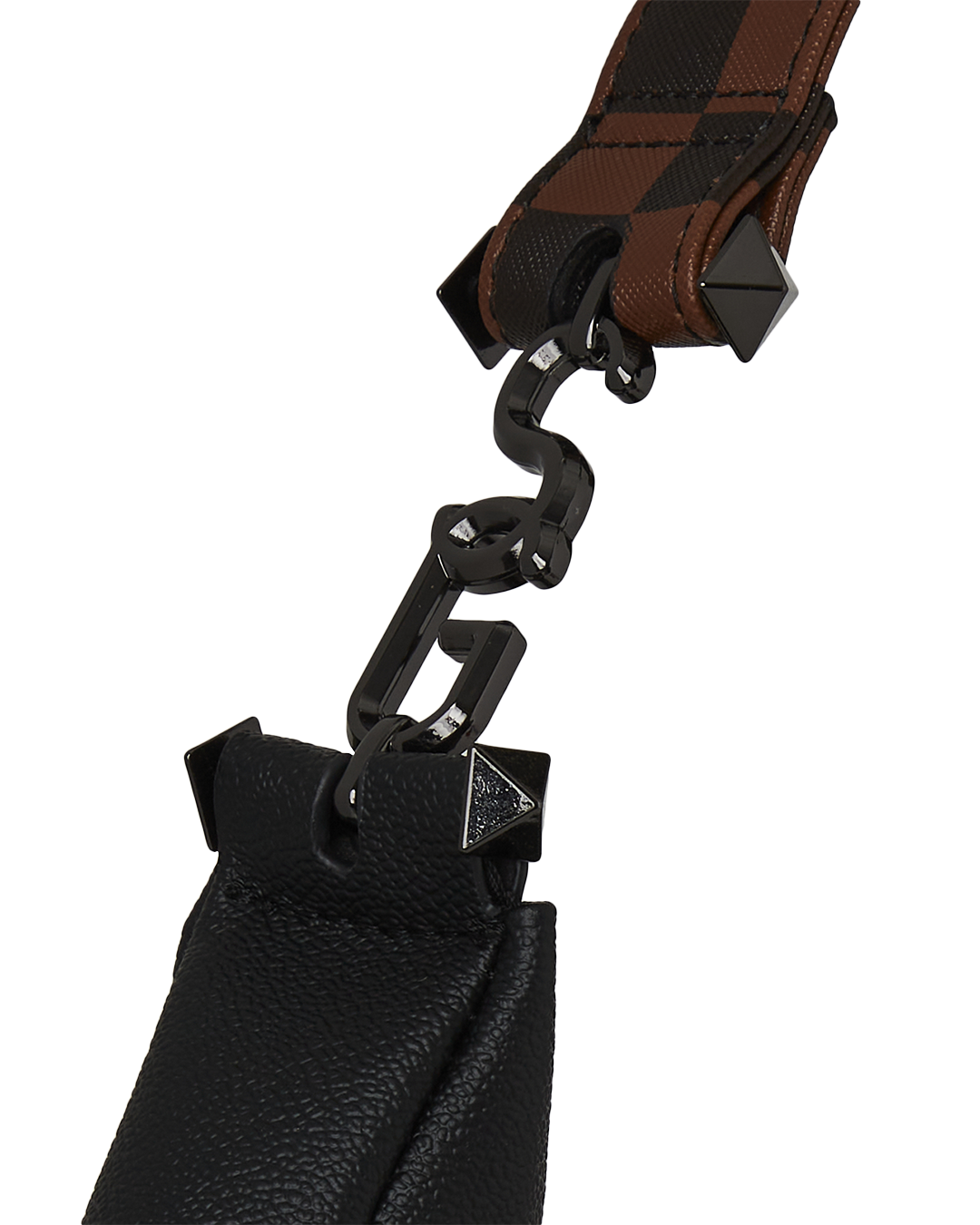Front view of the Checkpoint Royale vegan leather shoulder bag showing embossed design.