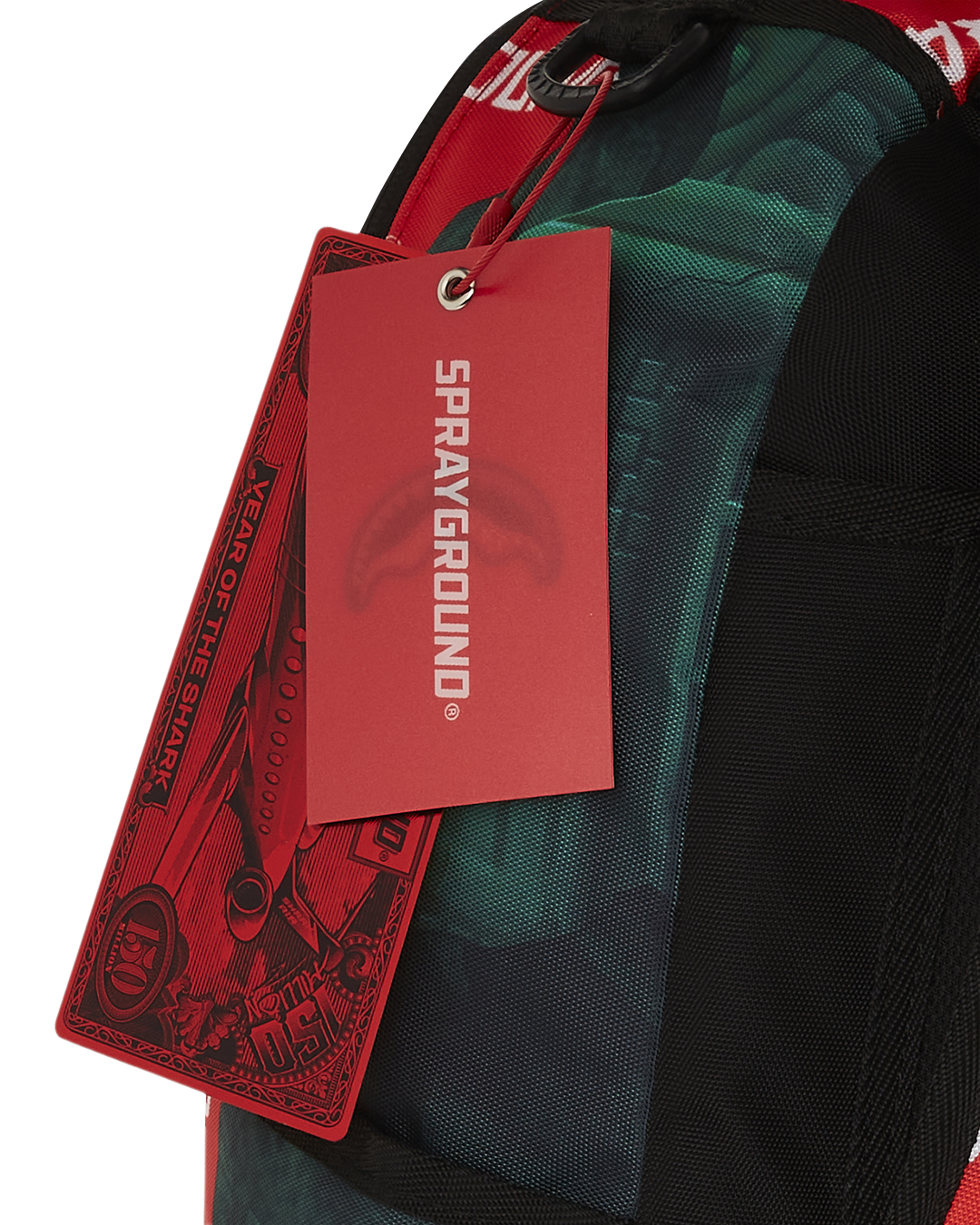 Kung Fu Panda backpack showcasing front zipper pocket and side pockets.