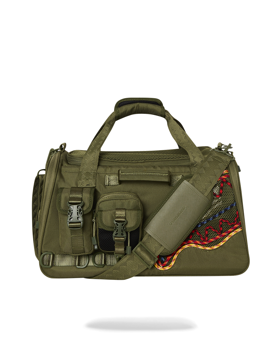 Interior view showing the removable fleece bed of the dog carrier sling.