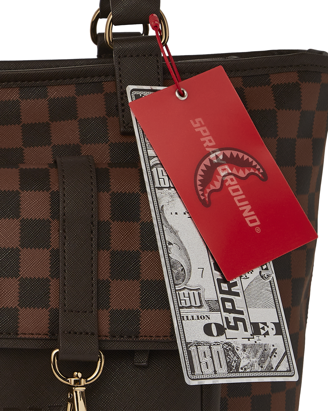 Close-up of the sturdy zippers and metal hardware for durability